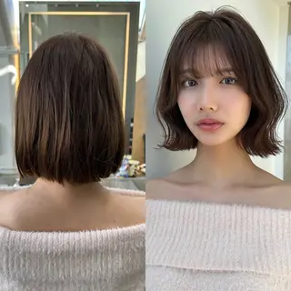 ショート カラー 莉乃/縮毛矯正/髪質 改善/艶カラーのヘアスタイル