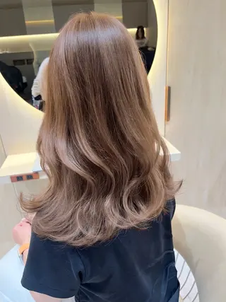 ミディアム カラー 透明感カラー🤎 中川智帆のヘアスタイル