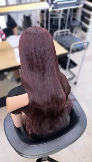 ロング カラー 💗愛され暖色💗 ピンク/レッド💗のヘアスタイル