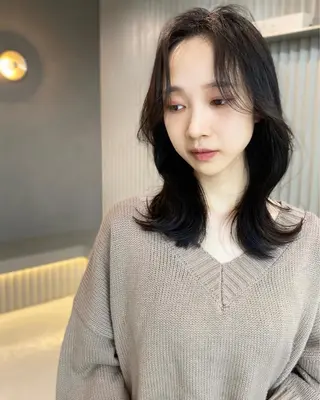 セミロング 23°NADAUN所属・岐阜1番韓国ヘア/ 星羅/23°のヘアスタイル