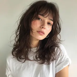 セミロング パーマ カラー 🌿デザイン縮毛矯正 &パーマ🌿小林真也のヘアスタイル