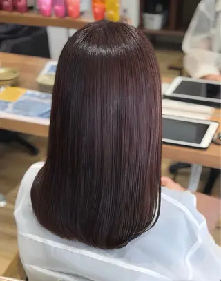 セミロング 韓国レイヤー/ むなかたももか🐾のヘアスタイル