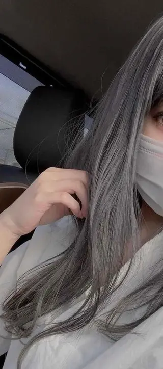 ロング カラー ブリーチなしWカラー /酸性ストレート河本のヘアスタイル