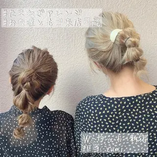 セミロング カラー パーマ ヘアアレンジ メンズ キッズ ネイル マツエク・マツパ 新宿駅近♡友達とOK 🦋W -ワット -のヘアスタイル