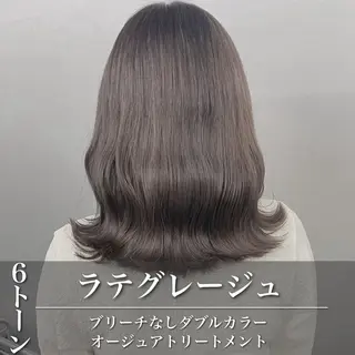 ミディアム グレージュ 透明感 ブリーチなし田島晃汰のヘアスタイル