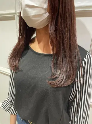 ロング カラー ヘアアレンジ 髪質改善カラー&TR 縮毛矯正/弱酸性矯正のヘアスタイル