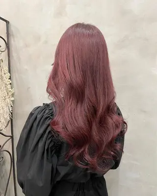 ロング カラー ヘアアレンジ 【ピンク/韓国ヘア/ ヘアセット】亜海のヘアスタイル