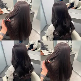 セミロング カラー 江坂トレンド韓国風 髪質改善shinoのヘアスタイル