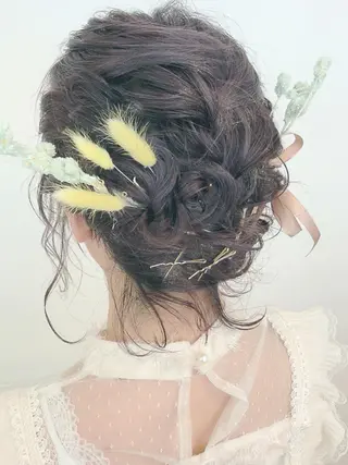 セミロング カラー ヘアアレンジ GLROW haruhiのヘアスタイル