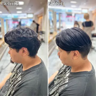 ショート パーマ メンズ 🔮メンズ縮毛矯正 毛流れパーマ💎竹永のヘアスタイル