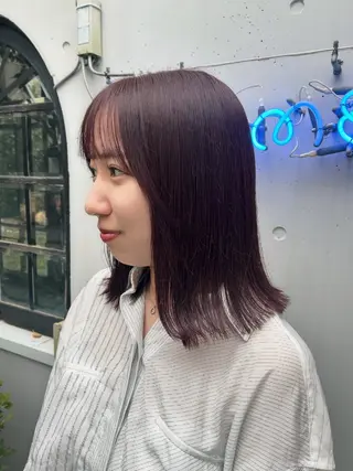 ミディアム カラー カトウ ユウカのヘアスタイル