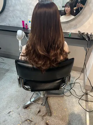 セミロング 濱川響太レディース カットモデルのヘアスタイル