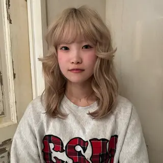 セミロング カラー 笹原 叶のヘアスタイル