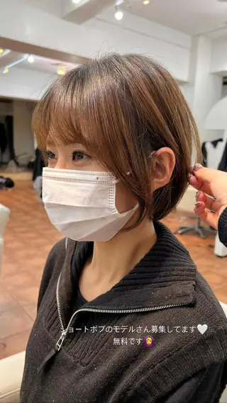 ショート ピンクカラー/ ブリーチなしRINAのヘアスタイル