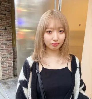 ミディアム カラー デザインパーマ 藤田和樹のヘアスタイル