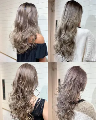 セミロング カラー ヘアアレンジ 髪質改善×ハイトーン 中田啄也のヘアスタイル