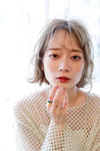 ショート カラー パーマ ヘアアレンジ hair＆life 9’sのヘアスタイル