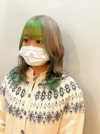 ミディアム カラー 透明感/血色カラー/ 似合せレイヤー/ゆいのヘアスタイル