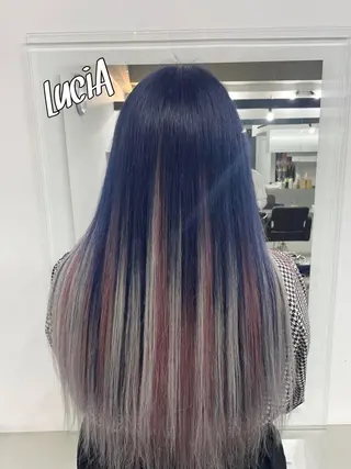 ロング カラー ヘアアレンジ エクステ LuciA\5900のヘアスタイル
