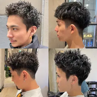 ショート パーマ メンズ lana hair  新宿髪質改善トリートメント新宿三丁目【ラナヘアー】所属・新宿メンズ専門 髪質改善パーマ特化のヘアスタイル