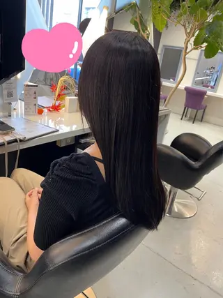 セミロング カラー 超透明感カラー🦋韓 国羽エクステ🪽🫧のヘアスタイル