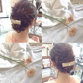 セミロング カラー ヘアアレンジ 榎園 由美のヘアスタイル