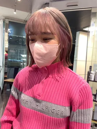 ミディアム カラー 似合わせカットカラー 🤍🎀honokaのヘアスタイル