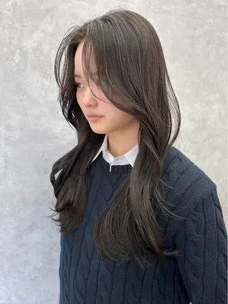 ロング 韓国ヘア/ワンホン ちひろのヘアスタイル