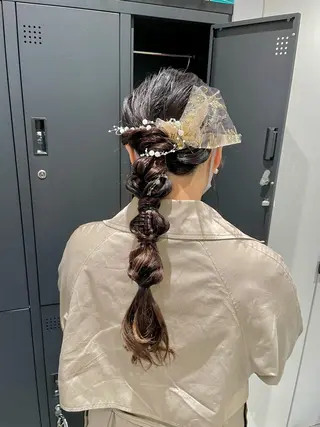 ロング ヘアアレンジ ダブルカラー🦖 /髪質改善⚡️しおりのヘアスタイル