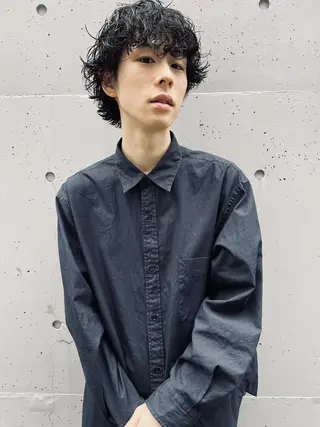 パーマ メンズ ボブ/レイヤー/透明 感カラー/dai🌿のヘアスタイル