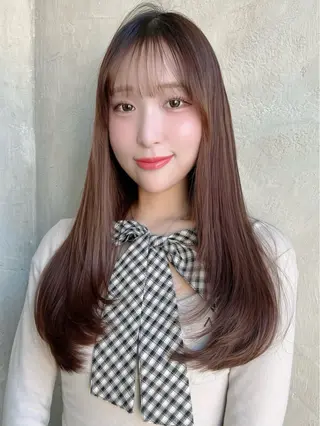 セミロング カラー パーマ 新宿✨顔周りカット 韓国ヘア/坂本亜裟海のヘアスタイル