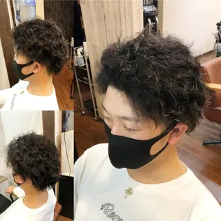 ミディアム パーマ メンズ メンズ大歓迎 ★feniceのヘアスタイル