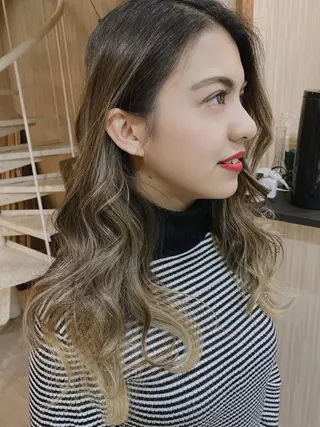 セミロング カラー パーマ ヘアアレンジ nico  原宿所属・nico【代表】 市川　拓也のヘアスタイル