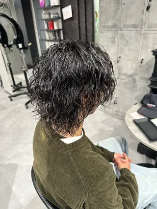 ミディアム パーマ ヘアアレンジ メンズ NEXT NEO所属・メンズヘア静岡 ✂︎Ryuheiのヘアスタイル