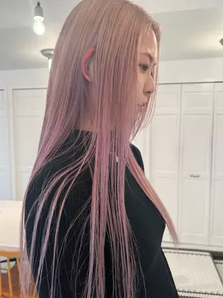 カラー ブリーチカラー🎀 韓国風/寺門美優のヘアスタイル