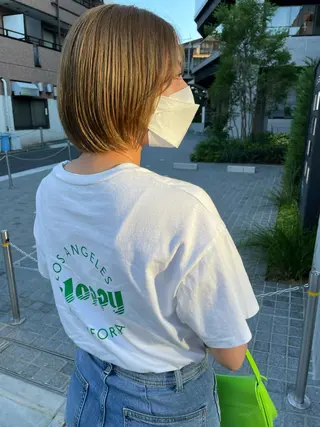 ショート カラー パーマ/透明感カラー /ボブ/吉田一生のヘアスタイル