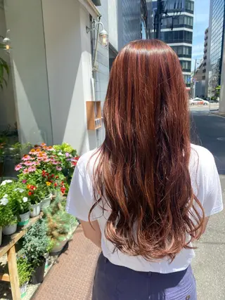 ロング カラー 安永 涼のヘアスタイル