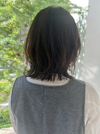 ミディアム カラー inchelsea ririkaのヘアスタイル