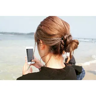 ヘアアレンジ Click所属・クニモトハルナ ボブ/柔らかカラーのヘアスタイル