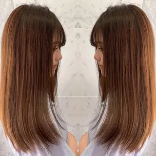 セミロング レイヤーカット/ 顔周り 五島巨幹のヘアスタイル