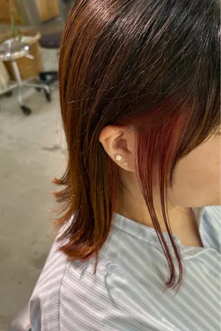 セミロング カラー 菊地 紗矢のヘアスタイル