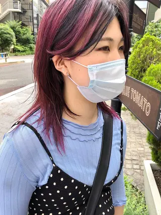 ミディアム カラー SALOWIN所属・ブリーチ✨ ボブ🪢レイヤーのヘアスタイル