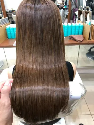 ロング パーマ タッセルボブ× 美髪・髪質改善のヘアスタイル