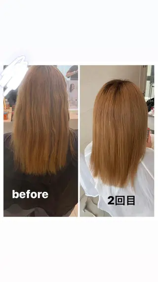 ロング カラー ハイトーンカラー🤍 山下 優華のヘアスタイル