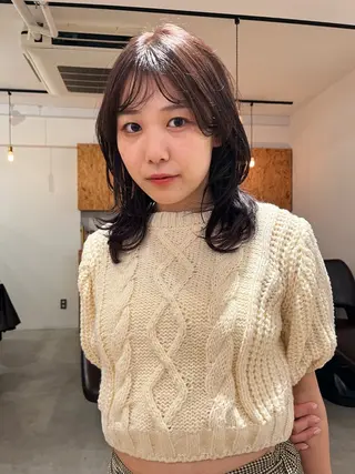 ミディアム 暖色/パーマ 🌼クニトウメイのヘアスタイル