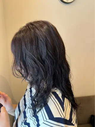 ミディアム カラー パーマ ざおや ゆなのヘアスタイル