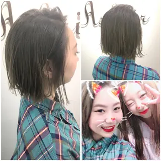 ショート カラー ヘアアレンジ As hair所属・柔らか垢抜けｶﾗｰと ｶｯﾄ🫧ASUKAのヘアスタイル