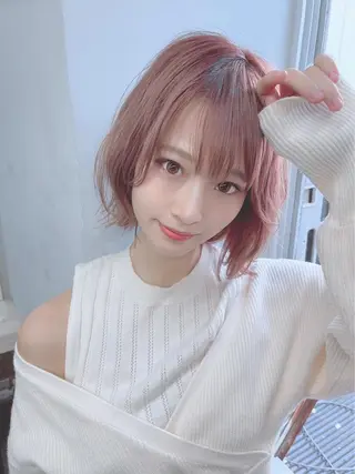 セミロング カラー パーマ ヘアアレンジ 【公式】amble luxe池袋東口🩷のヘアスタイル