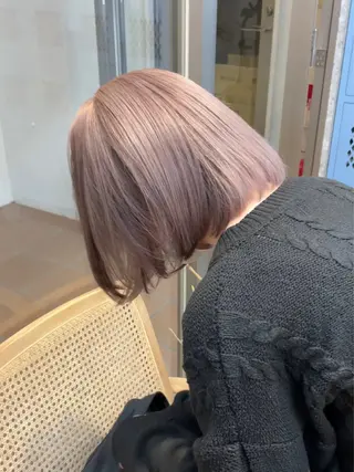 ミディアム カラー ハイトーン/ブロンド ベージュ♡カレンのヘアスタイル