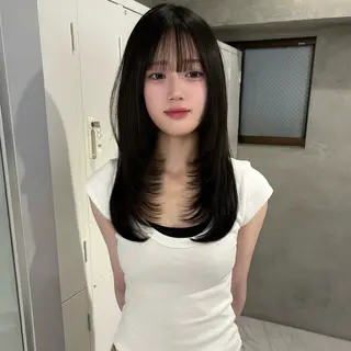 ミディアム riko/レイヤー/ 艶カラー/ヘアセットのヘアスタイル